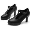 imageDADAWEN Womens Platform Mid Heel Mary Jane Closed Toe Dress Pumps TStrap Comfortable Round Toe Work Party Bridal Wedding Shoes