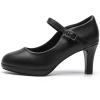 imageDADAWEN Womens Round Toe Platform MidHeel Mary Jane Shoes Office Work Bridal Wedding Party Dress Pump Shoes