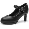 imageDADAWEN Womens Round Toe Platform MidHeel Mary Jane Shoes Office Work Bridal Wedding Party Dress Pump Shoes