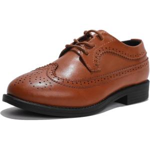 imageDADAWEN Boys Girls Classic LaceUp Dress Shoes Formal Oxford Shoes Wedding Church School Uniform Shoes ToddlerLittle KidBig KidBrown