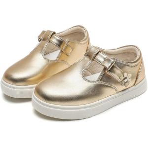 imageDADAWEN Girls Cute Mary Jane Flats School Uniform Shoes Comfort Sneakers ToddlerLittle KidBig KidGold