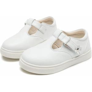 imageDADAWEN Girls Cute Mary Jane Flats School Uniform Shoes Comfort Sneakers ToddlerLittle KidBig KidWhite