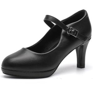imageDADAWEN Womens Round Toe Platform MidHeel Mary Jane Shoes Office Work Bridal Wedding Party Dress Pump Shoes