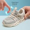 imageDADAWEN Boys Girls Sneakers Kids Lightweight Breathable Tennis Athletic Running Shoes for ToddlerLittle KidBig KidBeige 02
