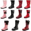 imageDADAWEN Girls Waterproof Lace Bowknot Side Zipper Fur Lined Tall Winter Boots ToddlerLittle KidBig Kid