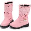 imageDADAWEN Girls Waterproof Lace Bowknot Side Zipper Fur Winter Boots ToddlerLittle KidBig Kid