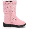 imageDADAWEN Girls Waterproof Lace Bowknot Side Zipper Fur Winter Boots ToddlerLittle KidBig Kid