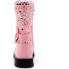 imageDADAWEN Girls Waterproof Lace Bowknot Side Zipper Fur Winter Boots ToddlerLittle KidBig Kid