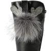 imageDADAWEN Girls Waterproof Pom Pom Back Zipper Knee High Winter Riding Boots ToddlerLittle KidBig Kid