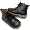 imageDADAWEN Toddler Baby Boys Girls Hiking Boots Waterproof Leather Non Slip Lace Up Outdoor Work Ankle Winter Snow BootsToddlerLittle KidBlack Mg