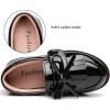 imageDADAWEN Girls Loafers Slip On Tassel Oxford Shoes Flats Round Toe School Uniform Dress Shoes ToddlerLittle KidBig KidBlack