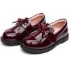 imageDADAWEN Girls Loafers Slip On Tassel Oxford Shoes Flats Round Toe School Uniform Dress Shoes ToddlerLittle KidBig KidWine Red