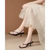 imageDADAWEN Womens kitten Heels Thong Sandals Square Open Toe Flip Flop Heels Buckle Sexy Fashion Summer Dressy Wedding Party Pumps Heeled SandalsBlack