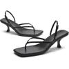 imageDADAWEN Womens kitten Heels Thong Sandals Square Open Toe Flip Flop Heels Buckle Sexy Fashion Summer Dressy Wedding Party Pumps Heeled SandalsBlack