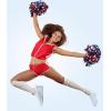 imageDADAWEN Girls Cheer Shoes White Cheerleading Shoes Dance Athletic Training Tennis Breathable Women Youth Lightweight Competition Cheer SneakersA White