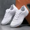 imageDADAWEN Girls Cheer Shoes White Cheerleading Shoes Dance Athletic Training Tennis Breathable Women Youth Lightweight Competition Cheer SneakersB White