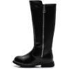 imageDADAWEN Girls Waterproof Leather Zipper Fur Lined Knee High Winter Riding Boots ToddlerLittle KidBig KidBlack