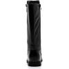 imageDADAWEN Girls Waterproof Leather Zipper Fur Lined Knee High Winter Riding Boots ToddlerLittle KidBig KidBlack