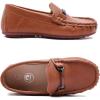 imageDADAWEN Boys Girls Soft Leather Loafer Casual SlipOn Moccasin Flats Dress Shoes Penny Boat Shoes School Wedding Church Loafers ToddlerLittle KidBig KidBrown