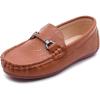 imageDADAWEN Boys Girls Soft Leather Loafer Casual SlipOn Moccasin Flats Dress Shoes Penny Boat Shoes School Wedding Church Loafers ToddlerLittle KidBig KidBrown