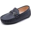 imageDADAWEN Boys Girls Soft Leather Loafer Casual SlipOn Moccasin Flats Dress Shoes Penny Boat Shoes School Wedding Church Loafers ToddlerLittle KidBig KidDark Blue