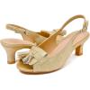 imageDADAWEN Womens Slingback Kitten Heels Tassels Peep Toe Pumps Wedding Party Dress ShoesGold