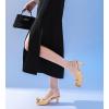 imageDADAWEN Womens Slingback Kitten Heels Tassels Peep Toe Pumps Wedding Party Dress ShoesGold