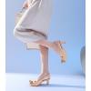 imageDADAWEN Womens Slingback Kitten Heels Tassels Peep Toe Pumps Wedding Party Dress ShoesNude