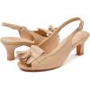 imageDADAWEN Womens Slingback Kitten Heels Tassels Peep Toe Pumps Wedding Party Dress ShoesNude