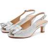 imageDADAWEN Womens Slingback Kitten Heels Tassels Peep Toe Pumps Wedding Party Dress ShoesSilver