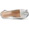 imageDADAWEN Womens Slingback Kitten Heels Tassels Peep Toe Pumps Wedding Party Dress ShoesSilver