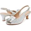 imageDADAWEN Womens Slingback Kitten Heels Tassels Peep Toe Pumps Wedding Party Dress ShoesSilver