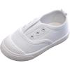 imageDADAWEN Boys Girls Canvas Light Weight SlipOn Sneakers Running ShoeWhite