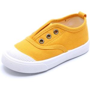 imageDADAWEN Boys Girls Canvas Light Weight SlipOn Sneakers Running ShoeYellow