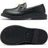 imageDADAWEN Girls Loafers Slip On Chain Leather Flats Round Toe Wedding Church School Uniform Dress Shoes ToddlerLittle KidBig KidBlack