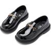 imageDADAWEN Girls Loafers Slip On Chain Leather Flats Round Toe Wedding Church School Uniform Dress Shoes ToddlerLittle KidBig KidPatent Black