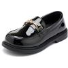 imageDADAWEN Girls Loafers Slip On Chain Leather Flats Round Toe Wedding Church School Uniform Dress Shoes ToddlerLittle KidBig KidPatent Black