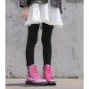 imageDADAWEN Boys Girls Glitter Ankle Boots Kids Lace Up Waterproof Combat Shoes With Side Zipper for ToddlerLittle KidBig KidHot Pink Glitter