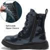 imageDADAWEN Boys Girls Glitter Ankle Boots Kids Lace Up Waterproof Combat Shoes With Side Zipper for ToddlerLittle KidBig KidNavy Glitter
