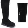 imageDADAWEN Girls Suede Leather Knee High Boots Fashion Side Zipper Winter Tall Riding Boots for ToddlerLittle KidBig KidBlack