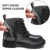imageDADAWEN Boys Girls Glitter Ankle Boots Lace Up Waterproof Combat Shoes With Side Zipper for ToddlerLittle KidBig Kid01 BlackGlitter