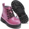imageDADAWEN Boys Girls Glitter Ankle Boots Lace Up Waterproof Combat Shoes With Side Zipper for ToddlerLittle KidBig Kid01 Hot PinkGlitter