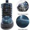 imageDADAWEN Boys Girls Glitter Ankle Boots Lace Up Waterproof Combat Shoes With Side Zipper for ToddlerLittle KidBig Kid01 NavyGlitter