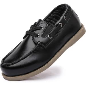imageDADAWEN Boys Girls Dress Shoes Casual School Shoes Slip on Loafers Kids Boat Shoe ToddlerLittle KidBig KidBlack