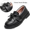 imageDADAWEN Girls Loafers Slip On Tassel Oxford Shoes Flats Round Toe School Uniform Dress Shoes ToddlerLittle KidBig KidBlack Leather