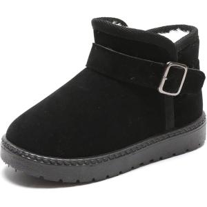 imageDADAWEN Babys Boys Girls Toddler Fashion Cute Waterproof Outdoor Fur Lining NonSlip Warm Snow Boots01 Black