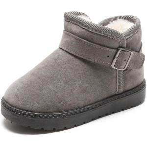 imageDADAWEN Babys Boys Girls Toddler Fashion Cute Waterproof Outdoor Fur Lining NonSlip Warm Snow Boots01 Grey