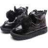 imageDADAWEN Kids Girls Warm Winter Boots Cute Bowknot Faux Fur Lined Waterpoof Outdoor Snow Boots for ToddlerLittle KidBlack