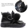 imageDADAWEN Kids Girls Warm Winter Boots Cute Bowknot Faux Fur Lined Waterpoof Outdoor Snow Boots for ToddlerLittle KidBlack