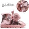 imageDADAWEN Kids Girls Warm Winter Boots Cute Bowknot Faux Fur Lined Waterpoof Outdoor Snow Boots for ToddlerLittle KidPink